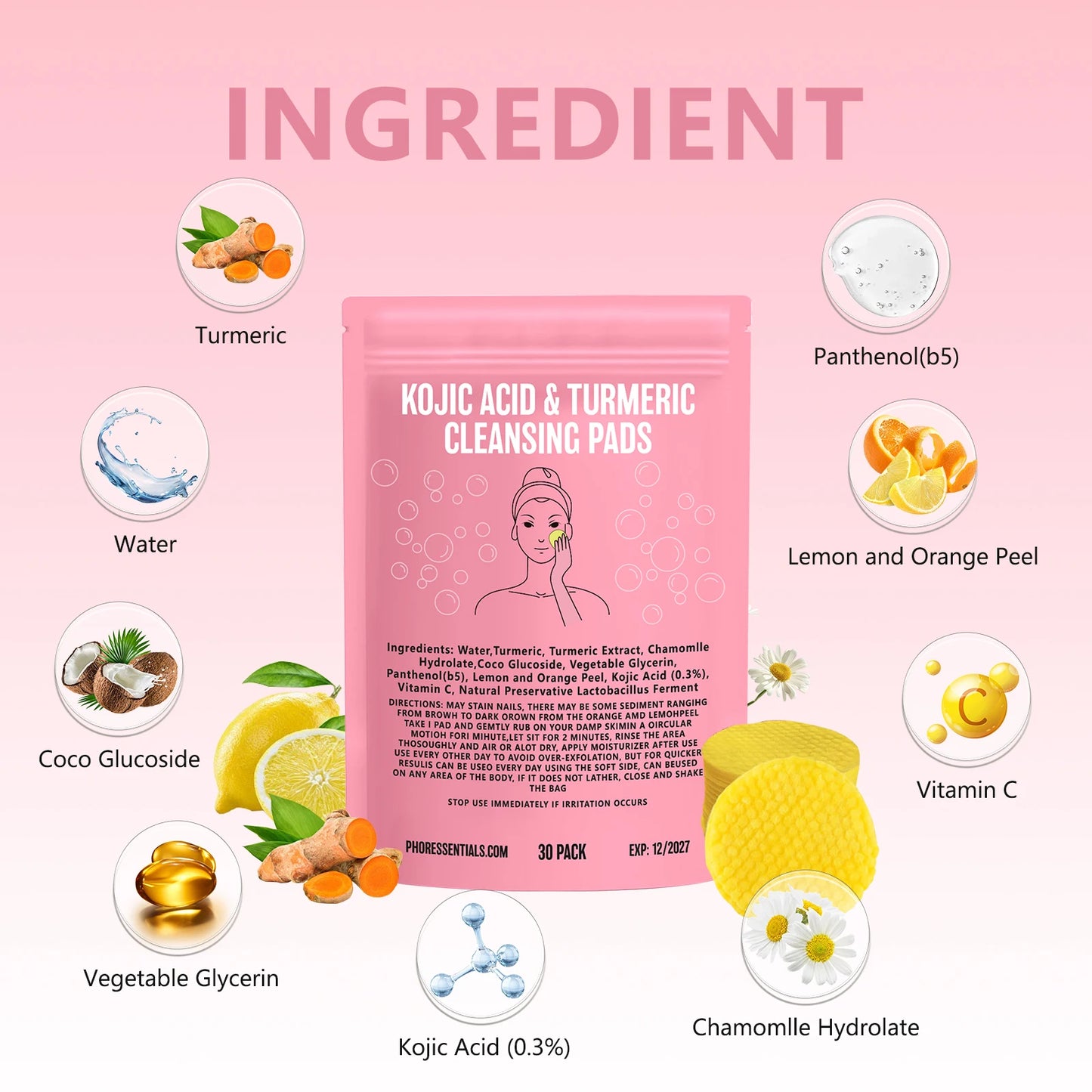 Zivile Dual Glow Pads with Kojic Acid & Turmeric